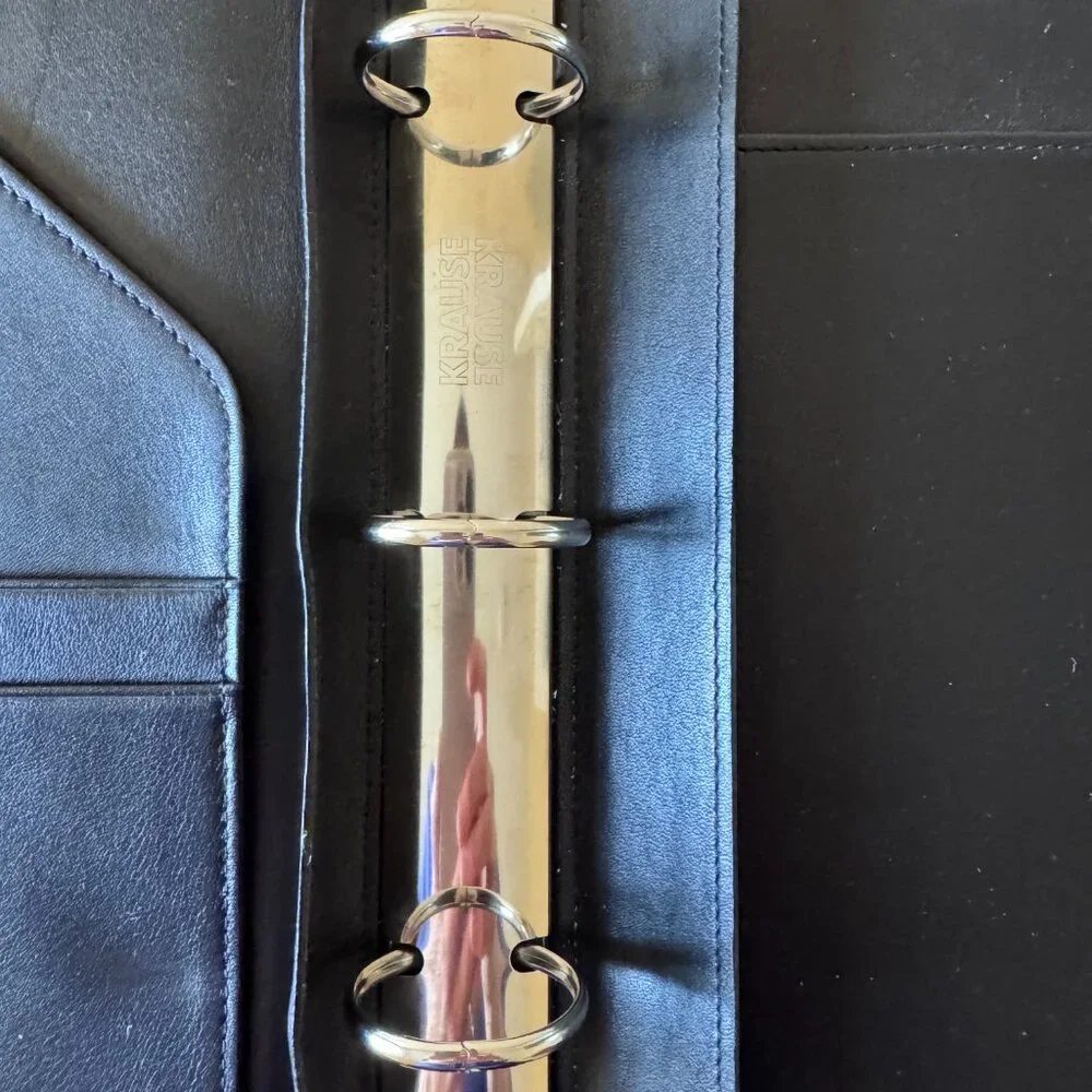 Coach Vintage Black Leather Desk Agenda- 3 Ring Krause Binder